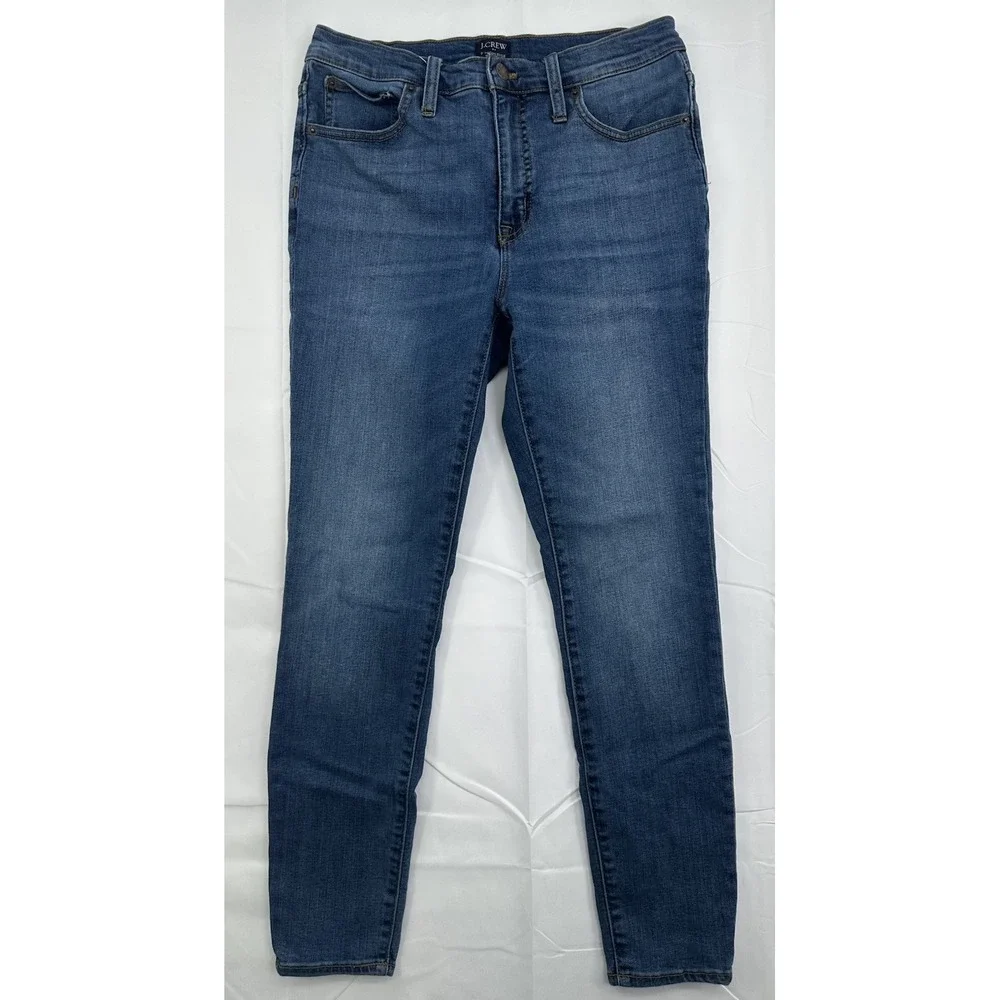 J. Crew 9" High Rise Skinny Jeans Woman's Size 28 Blue Stretch‎ Pockets Denim - Picture 8 of 8